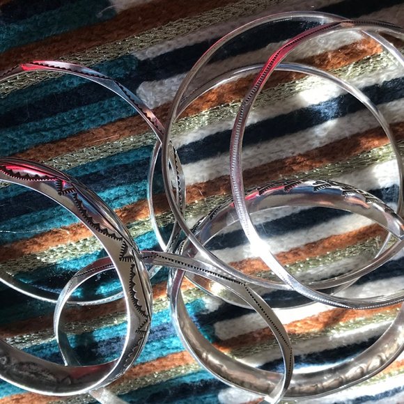 Native American Sterling bangles - Picture 10 of 15
